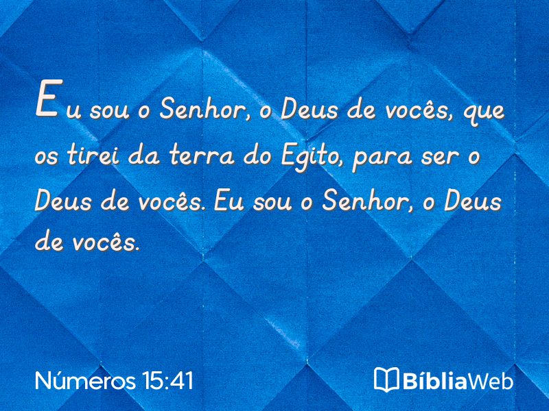 Números 15:41 em imagem para compartilhar