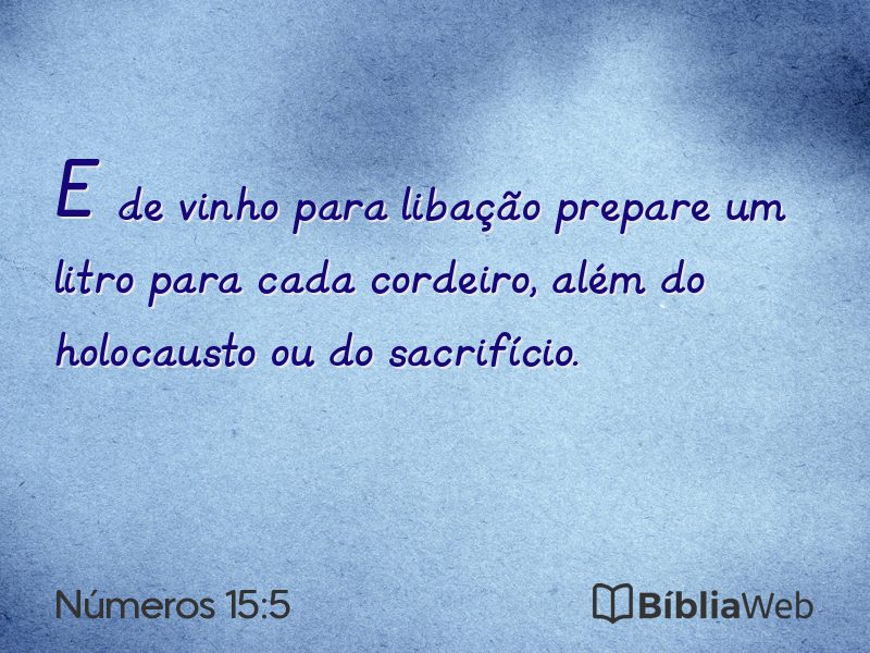 Números 15:5 em imagem para compartilhar