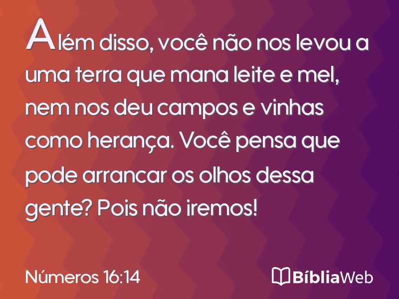 Números 16:14 em imagem para compartilhar