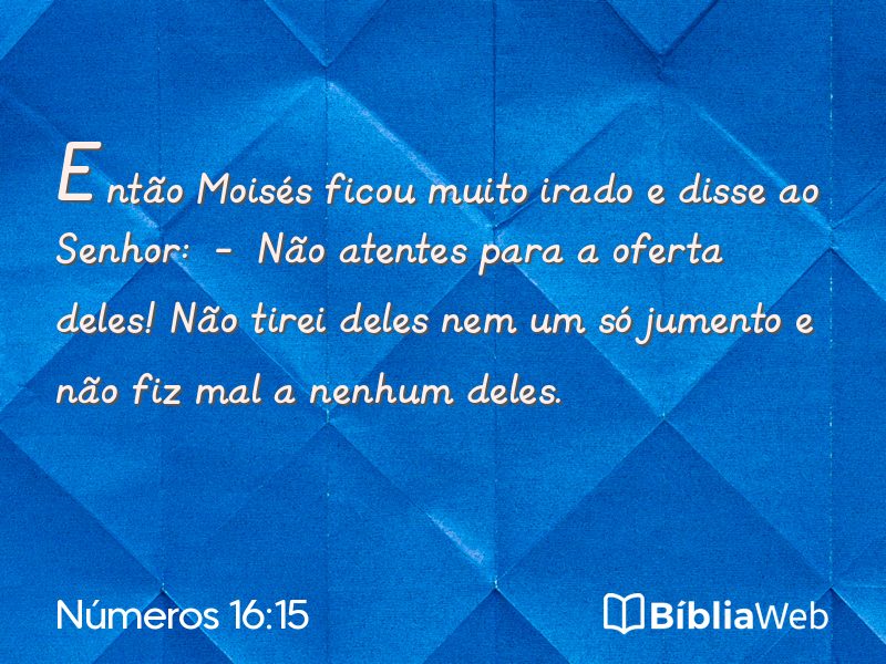 Números 16:15 em imagem para compartilhar