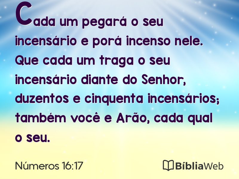 Números 16:17 em imagem para compartilhar