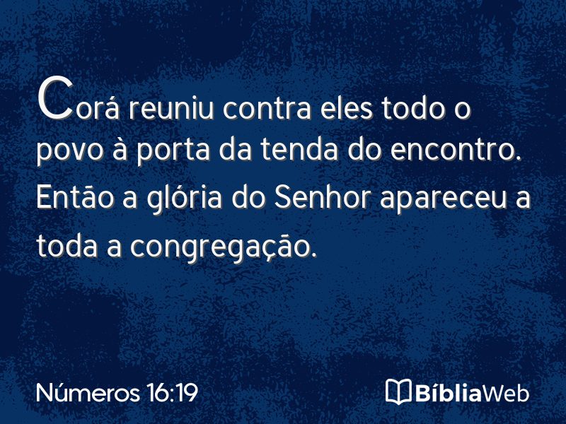 Números 16:19 em imagem para compartilhar