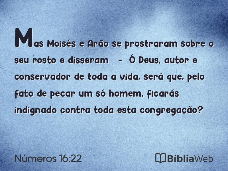 Números 16:22 em imagem para compartilhar
