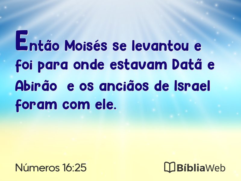 Números 16:25 em imagem para compartilhar