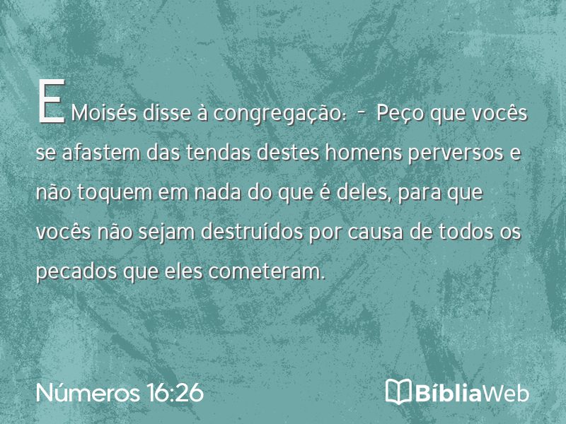 Números 16:26 em imagem para compartilhar
