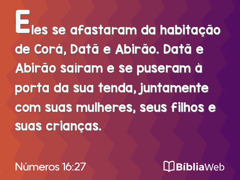 Números 16:27 em imagem para compartilhar