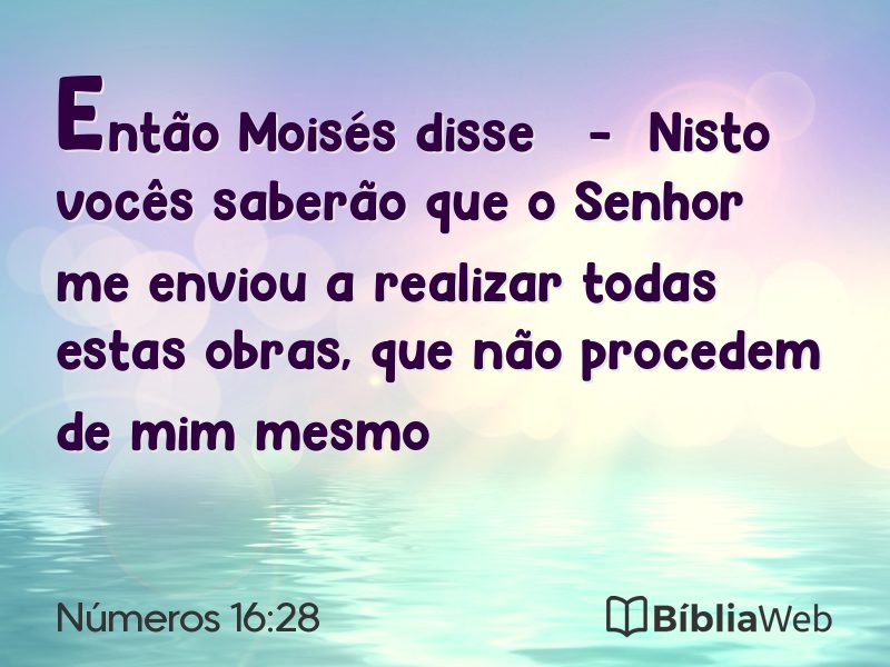 Números 16:28 em imagem para compartilhar
