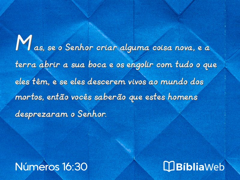 Números 16:30 em imagem para compartilhar