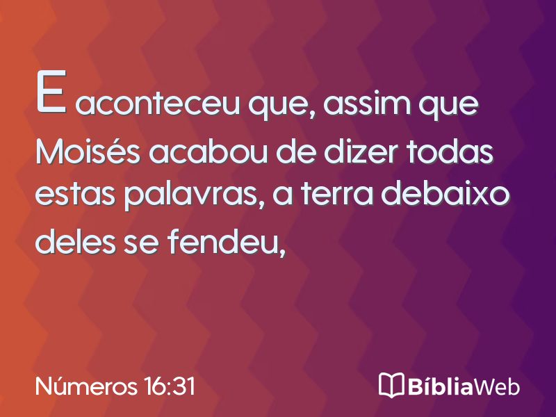 Números 16:31 em imagem para compartilhar