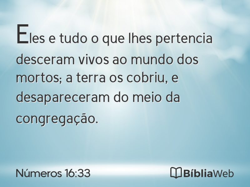 Números 16:33 em imagem para compartilhar