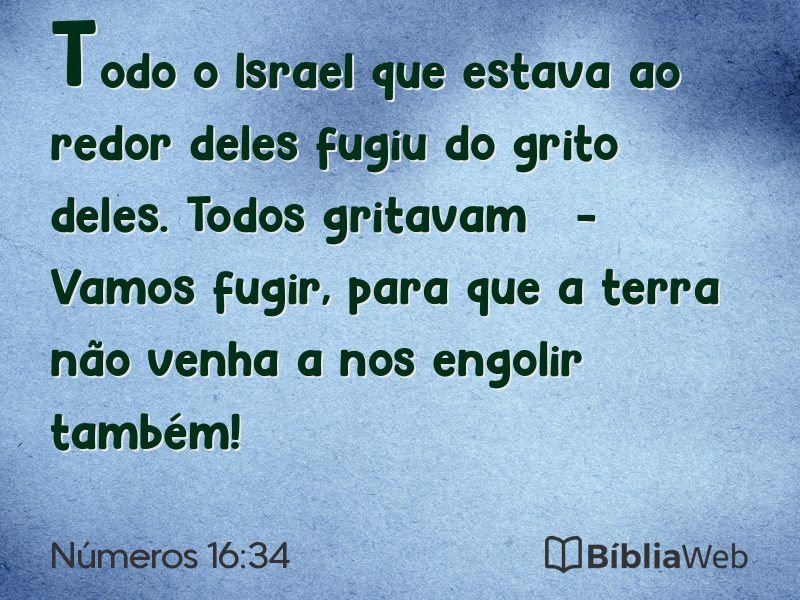 Números 16:34 em imagem para compartilhar