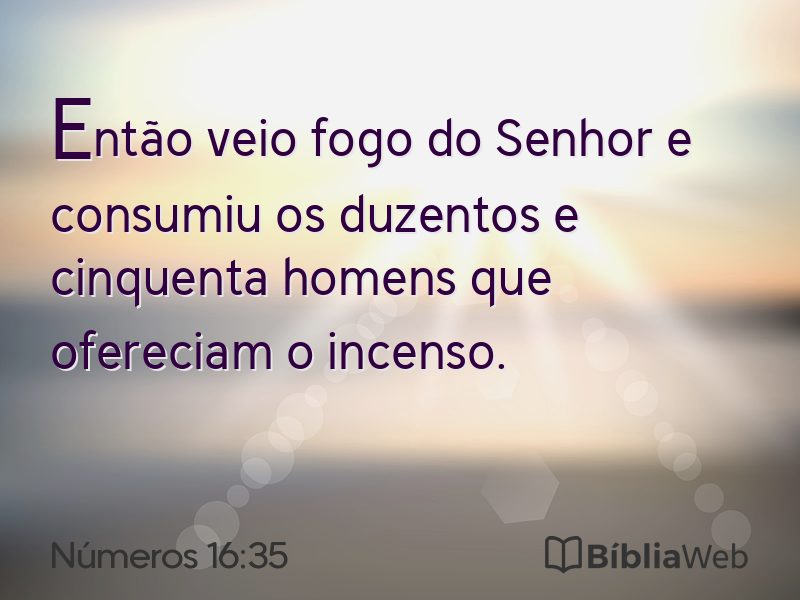 Números 16:35 em imagem para compartilhar