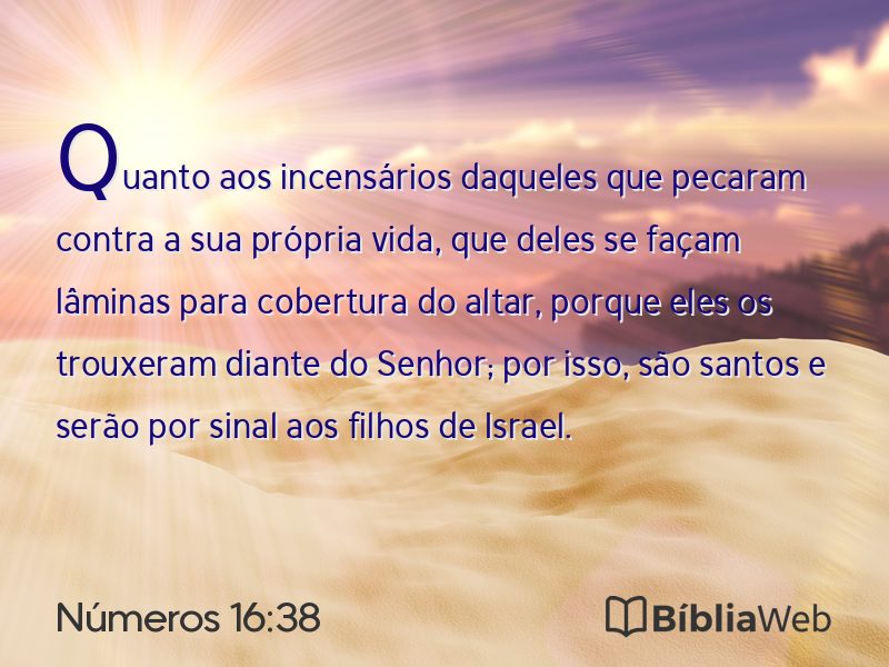 Números 16:38 em imagem para compartilhar