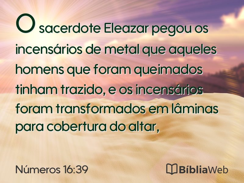 Números 16:39 em imagem para compartilhar