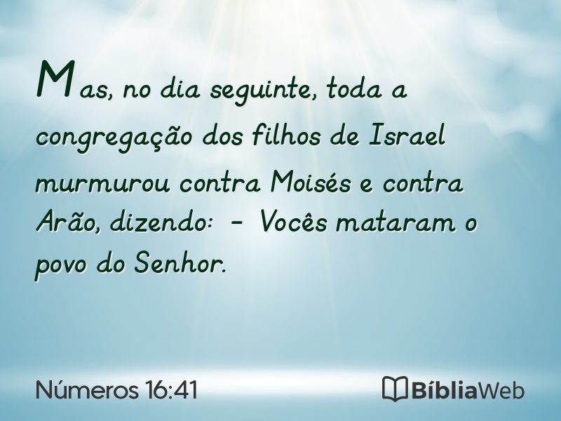 Números 16:41 em imagem para compartilhar