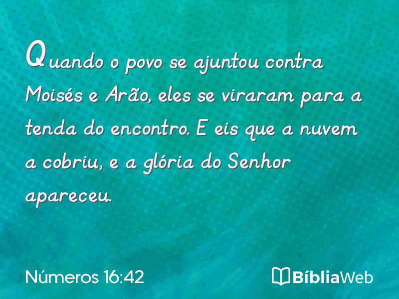Números 16:42 em imagem para compartilhar