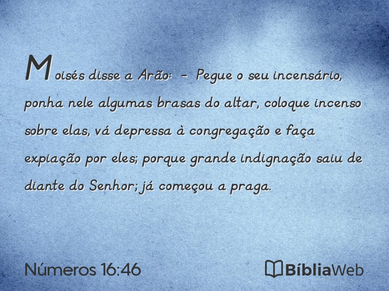 Números 16:46 em imagem para compartilhar