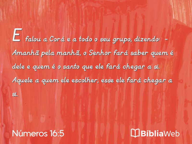 Números 16:5 em imagem para compartilhar