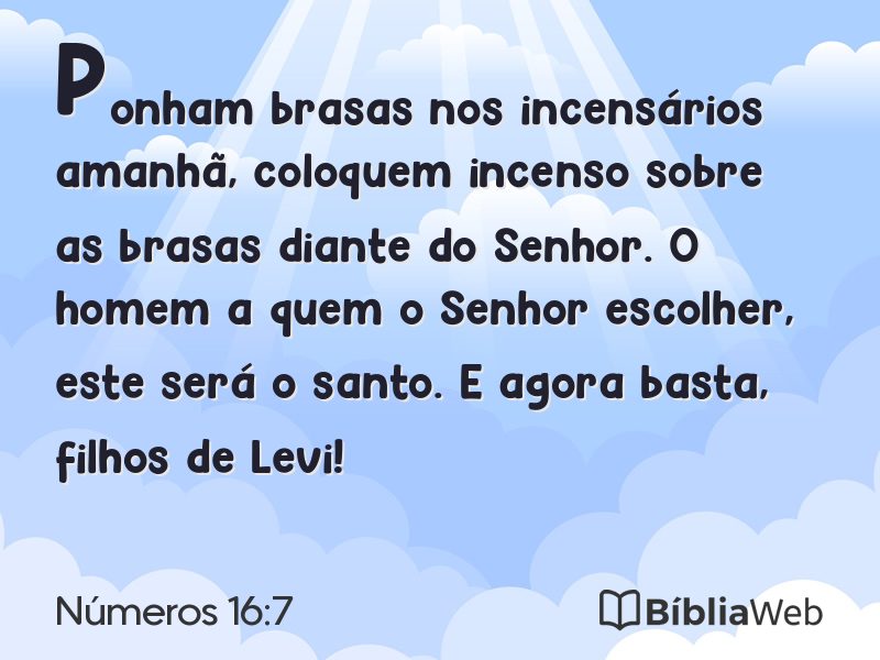Números 16:7 em imagem para compartilhar