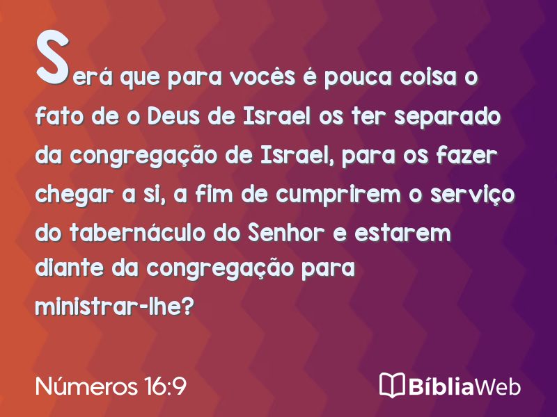 Números 16:9 em imagem para compartilhar