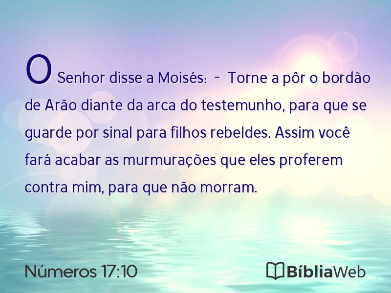 Números 17:10 em imagem para compartilhar