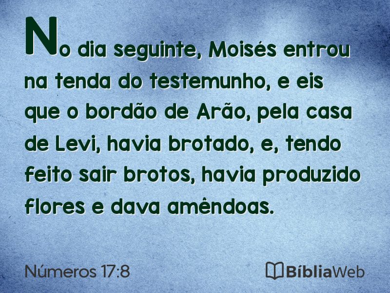 Números 17:8 em imagem para compartilhar