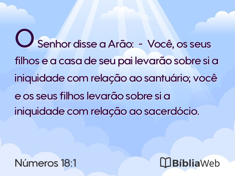 Números 18:1 em imagem para compartilhar