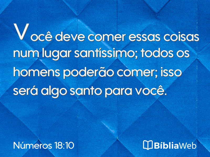 Números 18:10 em imagem para compartilhar