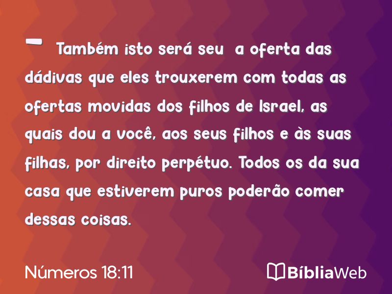 Números 18:11 em imagem para compartilhar