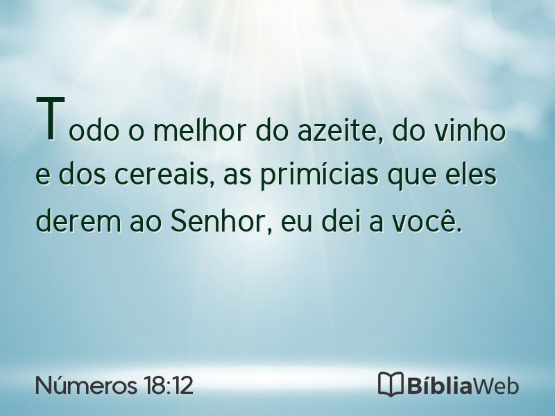 Números 18:12 em imagem para compartilhar