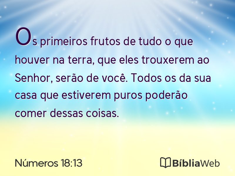 Números 18:13 em imagem para compartilhar