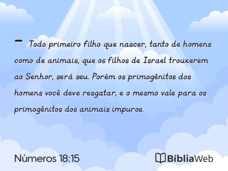 Números 18:15 em imagem para compartilhar