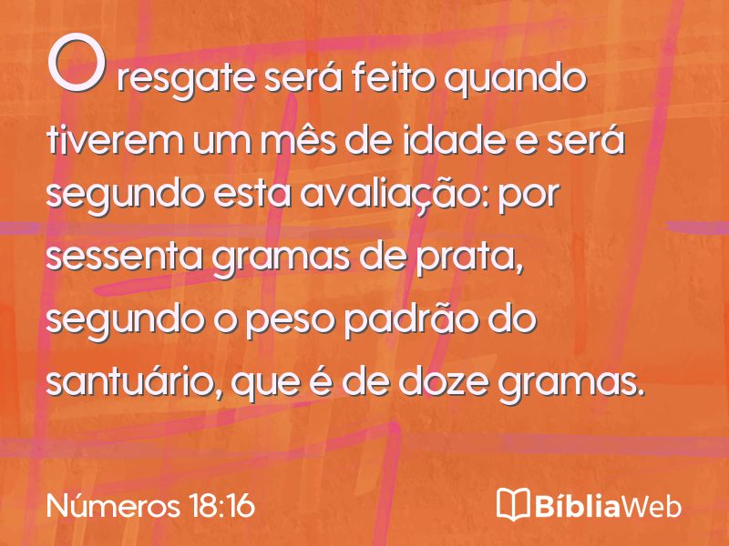 Números 18:16 em imagem para compartilhar