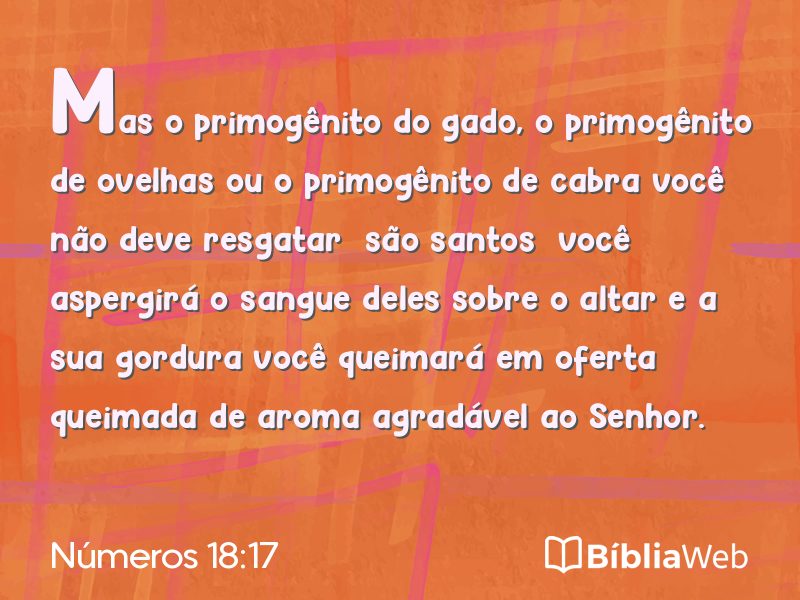 Números 18:17 em imagem para compartilhar