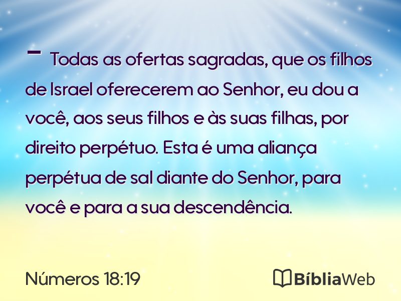 Números 18:19 em imagem para compartilhar