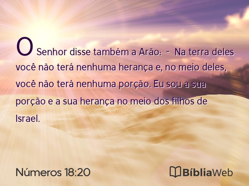 Números 18:20 em imagem para compartilhar