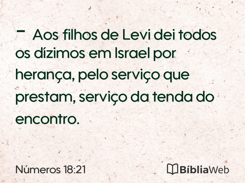 Números 18:21 em imagem para compartilhar