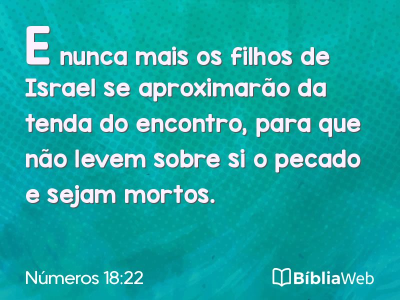 Números 18:22 em imagem para compartilhar