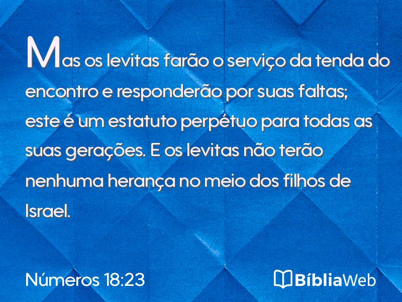 Números 18:23 em imagem para compartilhar