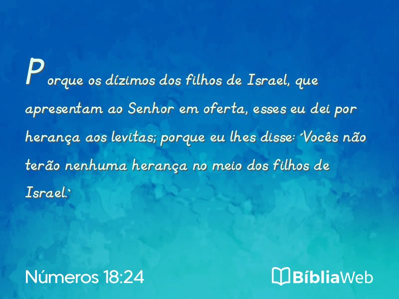 Números 18:24 em imagem para compartilhar