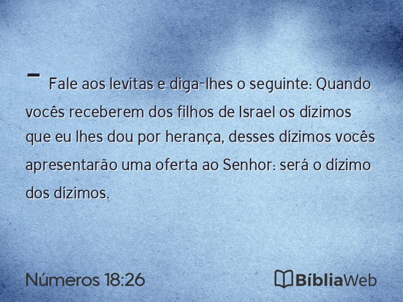 Números 18:26 em imagem para compartilhar