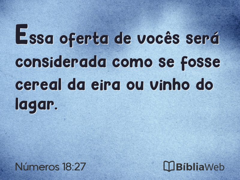 Números 18:27 em imagem para compartilhar