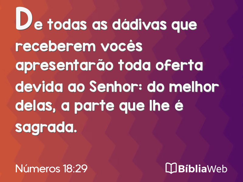 Números 18:29 em imagem para compartilhar