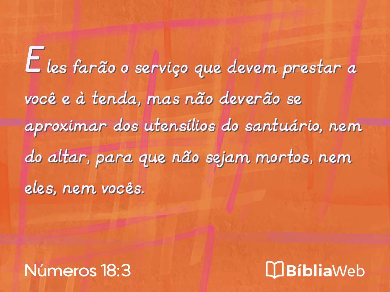 Números 18:3 em imagem para compartilhar