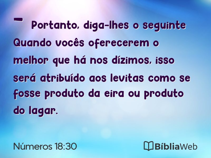 Números 18:30 em imagem para compartilhar