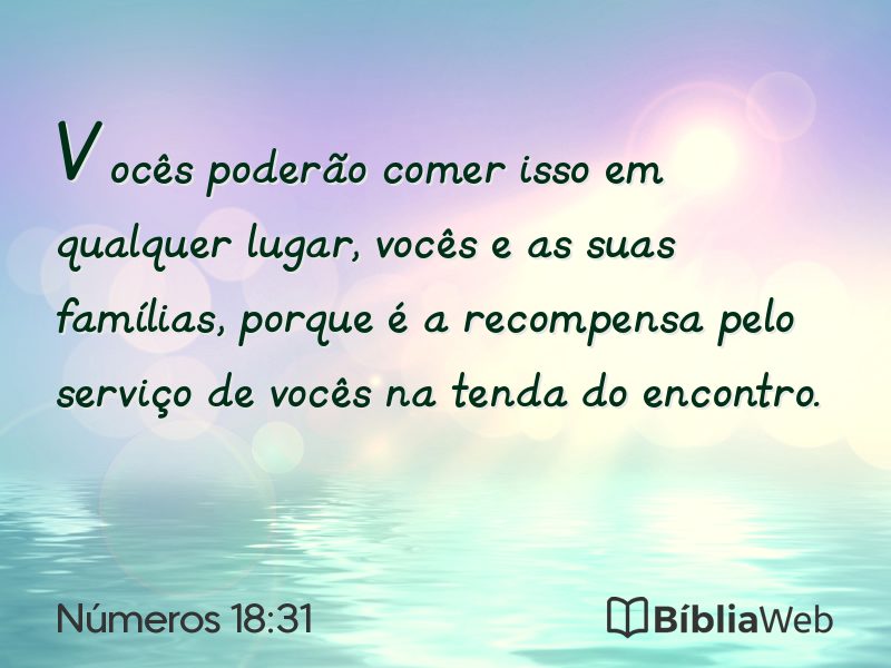 Números 18:31 em imagem para compartilhar