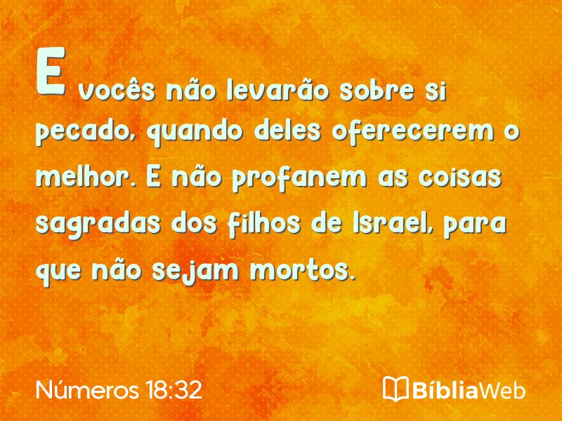 Números 18:32 em imagem para compartilhar