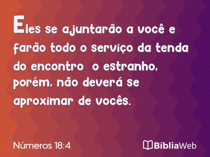 Números 18:4 em imagem para compartilhar