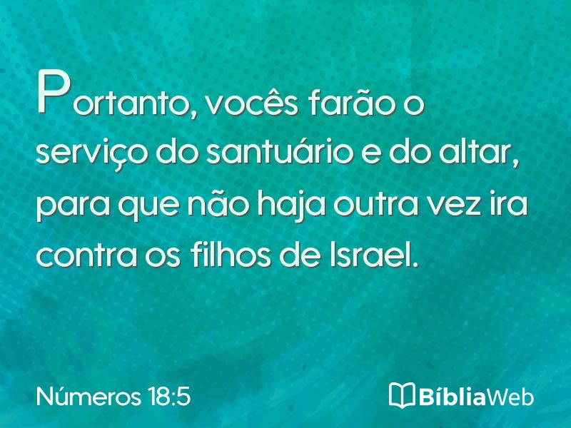 Números 18:5 em imagem para compartilhar
