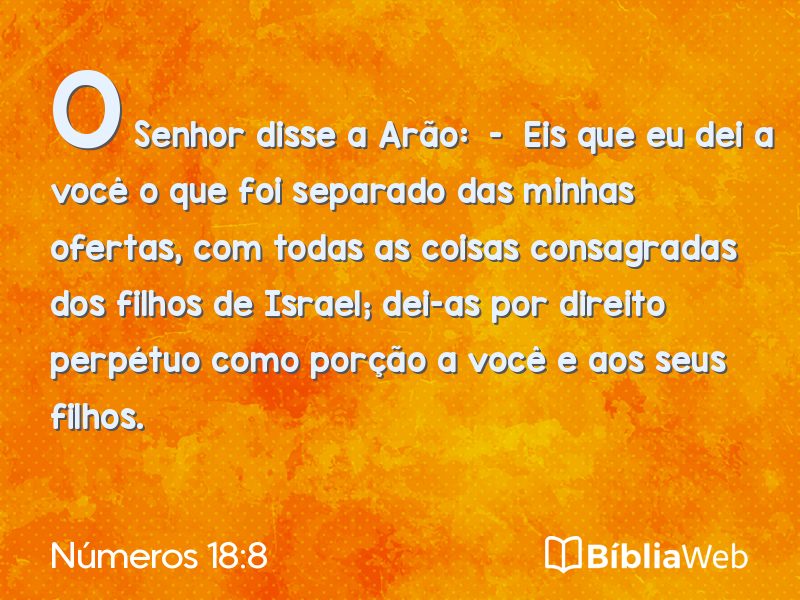 Números 18:8 em imagem para compartilhar
